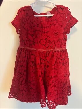 Joe Fresh Red Floral Lace Occasion Dress
